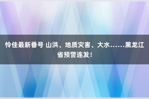 怜佳最新番号 山洪、地质灾害、大水……黑龙江省预警连发！