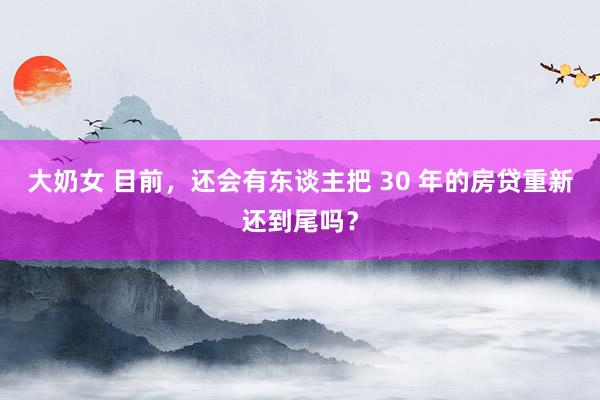 大奶女 目前，还会有东谈主把 30 年的房贷重新还到尾吗？