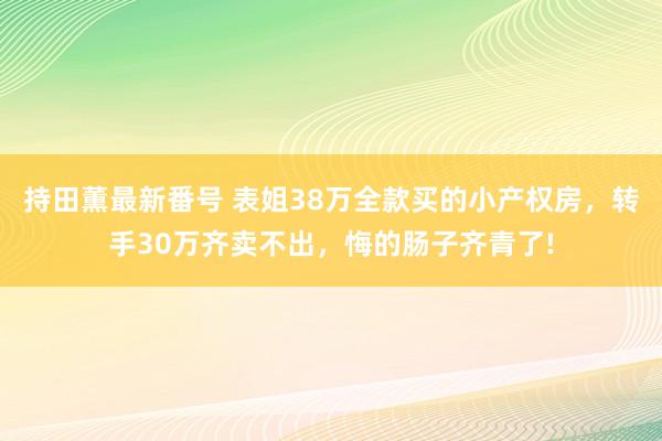 持田薫最新番号 表姐38万全款买的小产权房，转手30万齐卖不出，悔的肠子齐青了!