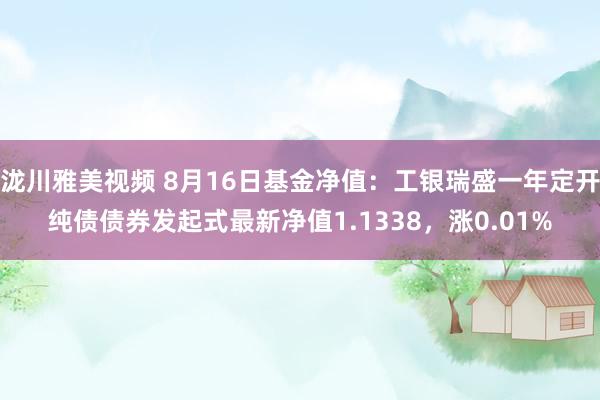 泷川雅美视频 8月16日基金净值：工银瑞盛一年定开纯债债券发起式最新净值1.1338，涨0.01%