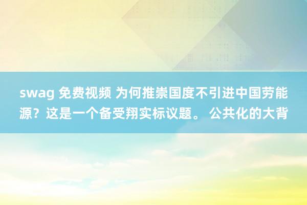 swag 免费视频 为何推崇国度不引进中国劳能源？这是一个备受翔实标议题。 公共化的大背