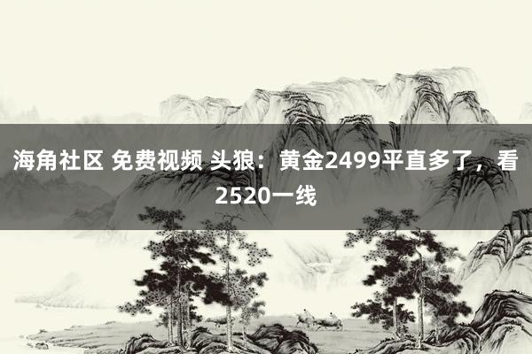 海角社区 免费视频 头狼：黄金2499平直多了，看2520一线