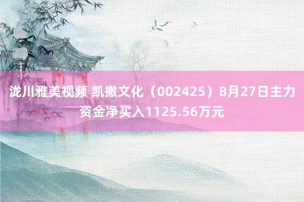 泷川雅美视频 凯撒文化（002425）8月27日主力资金净买入1125.56万元