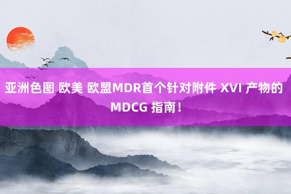 亚洲色图 欧美 欧盟MDR首个针对附件 XVI 产物的 MDCG 指南！